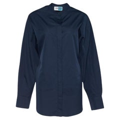 Kenzo Memento Collection'S Camicia Button Down in cotone blu navy S