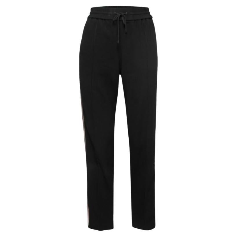 Kenzo Pantalones negros de crepé con rayas laterales S