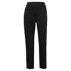 Kenzo Pantalones negros de crepé con rayas laterales S