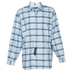 Blau kariertes Hemd aus Baumwolle mit Knopfleiste von Ralph Lauren 3XB/3XL