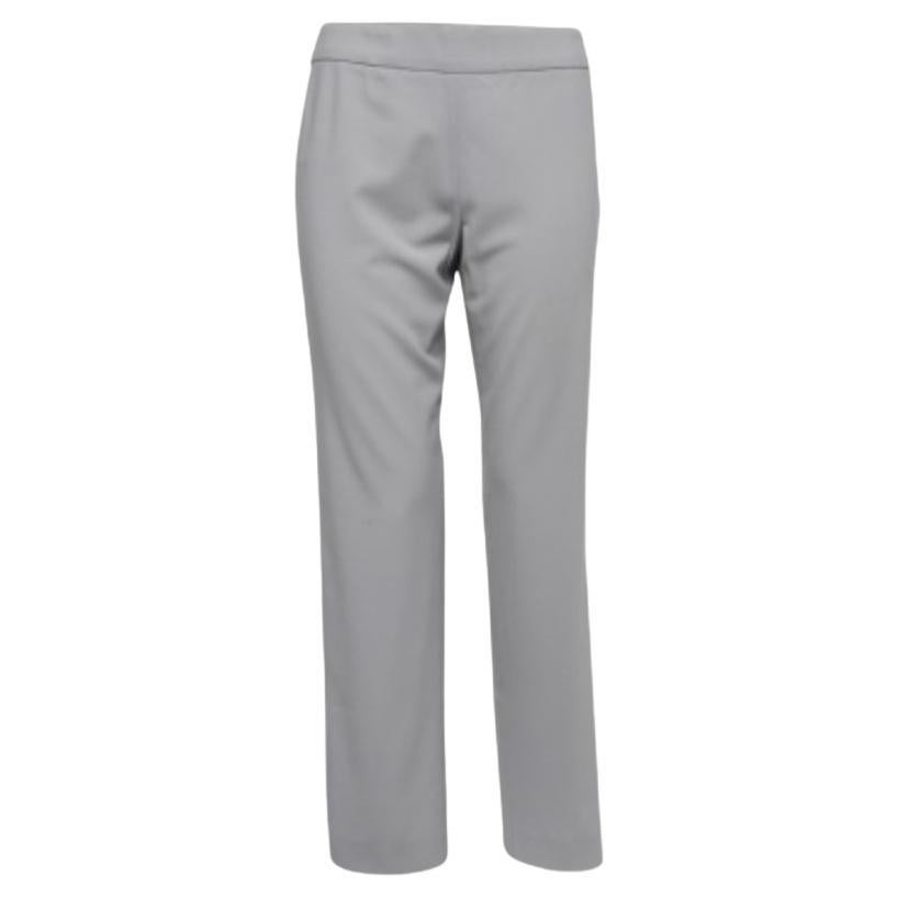 Armani Collezioni Pantalon en laine stretch gris pâle S en vente