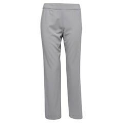 Armani Collezioni Pantalon en laine stretch gris pâle S