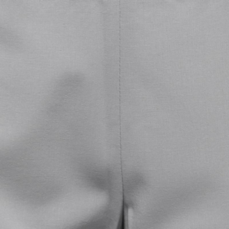 Armani Collezioni Pantalon en laine stretch gris pâle S en vente 2