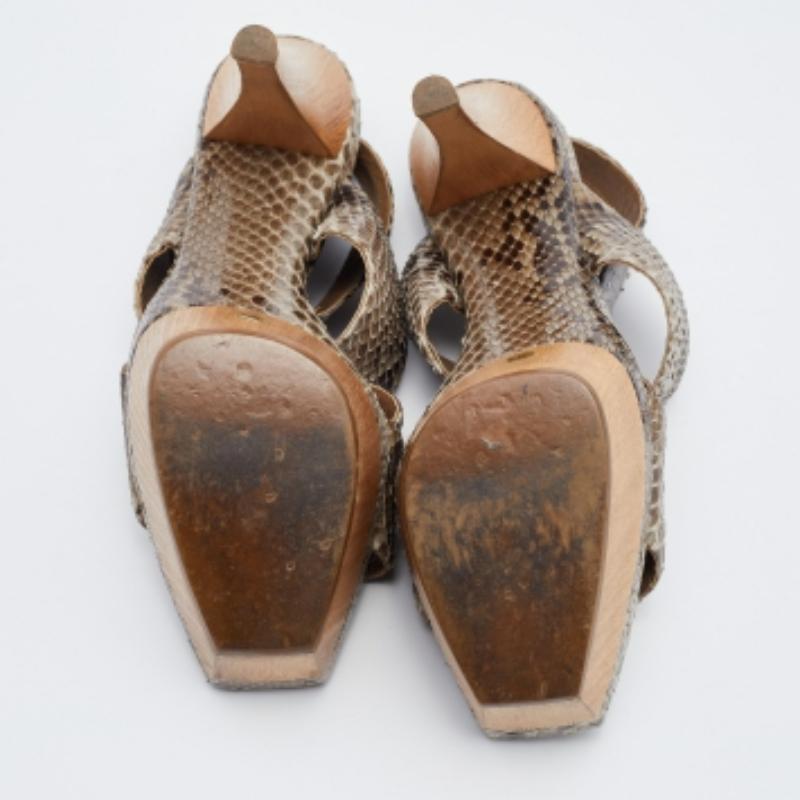 Marni Multicolor Python Platform Slingback Sandals Size 38 For Sale 1