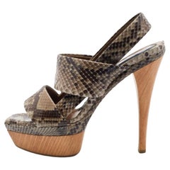 Marni Multicolor Python Platform Slingback Sandals Size 38