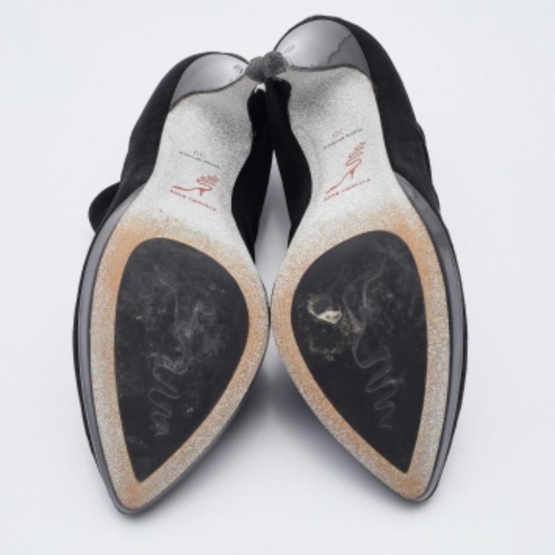 René Caovilla Botines de ante negro con cristales Talla 39 en venta 4