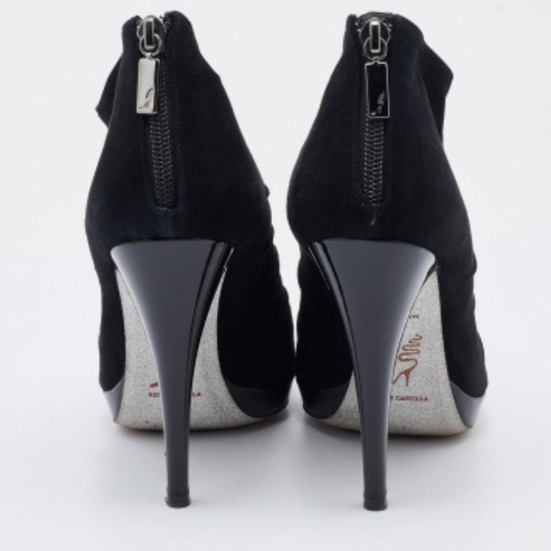 René Caovilla Botines de ante negro con cristales Talla 39 en venta 3