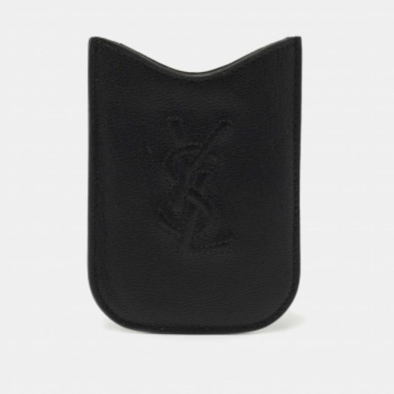 Yves Saint Laurent Porte Blackberry Cover en cuir noir en vente