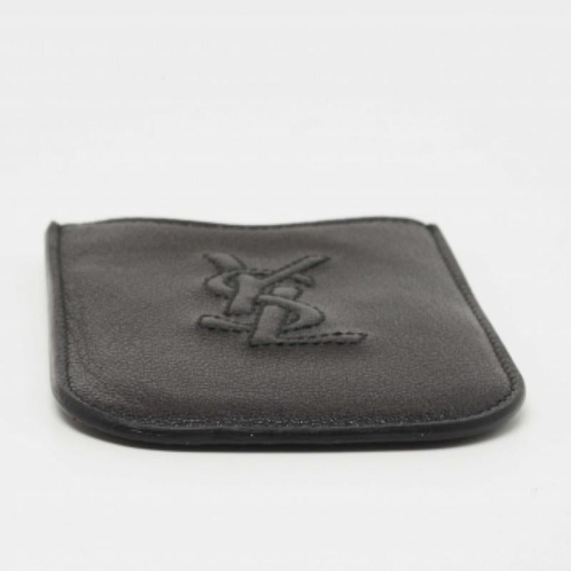 Yves Saint Laurent Porte Blackberry Cover en cuir noir Pour femmes en vente