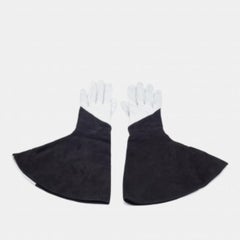 Louis Vuitton Guanti in pelle e camoscio neri e argento S