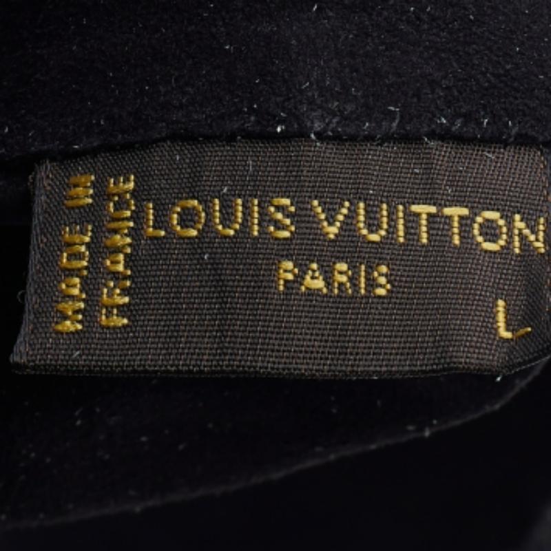 Louis Vuitton Guanti in pelle e camoscio neri e argento S In condizioni buone in vendita a Dubai, Al Qouz 2