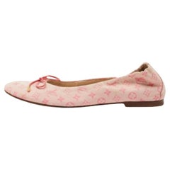 Louis Vuitton Pink Monogram Canvas Mini Lin Ballet Flats Size 36.5