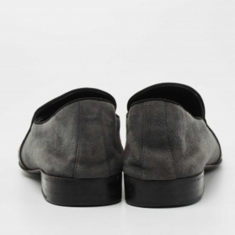 Giuseppe Zanotti Grau Wildleder Archibald Smoking Slippers Größe 41,5 Herren im Angebot
