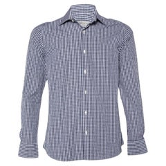 Etro - Chemise classique en coton à carreaux - Bleu S
