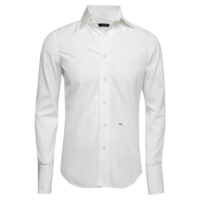 Dsquared2 White Camicia con bottoni in cotone S. in vendita