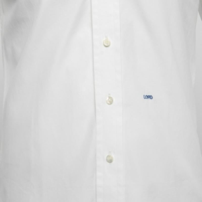 Grigio Dsquared2 White Camicia con bottoni in cotone S. in vendita