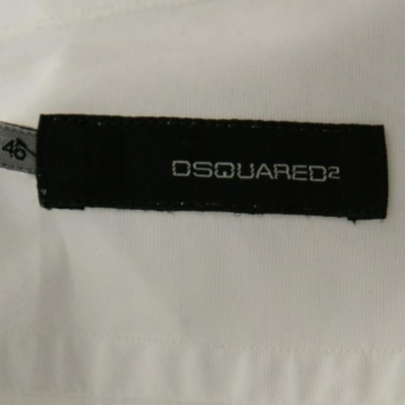 Uomo Dsquared2 White Camicia con bottoni in cotone S. in vendita