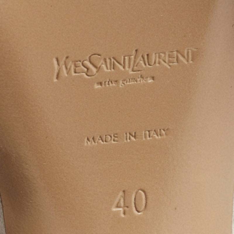 Yves Saint Laurent Off White Suede & Fabric Platform Sandals Taille 40 en vente 2