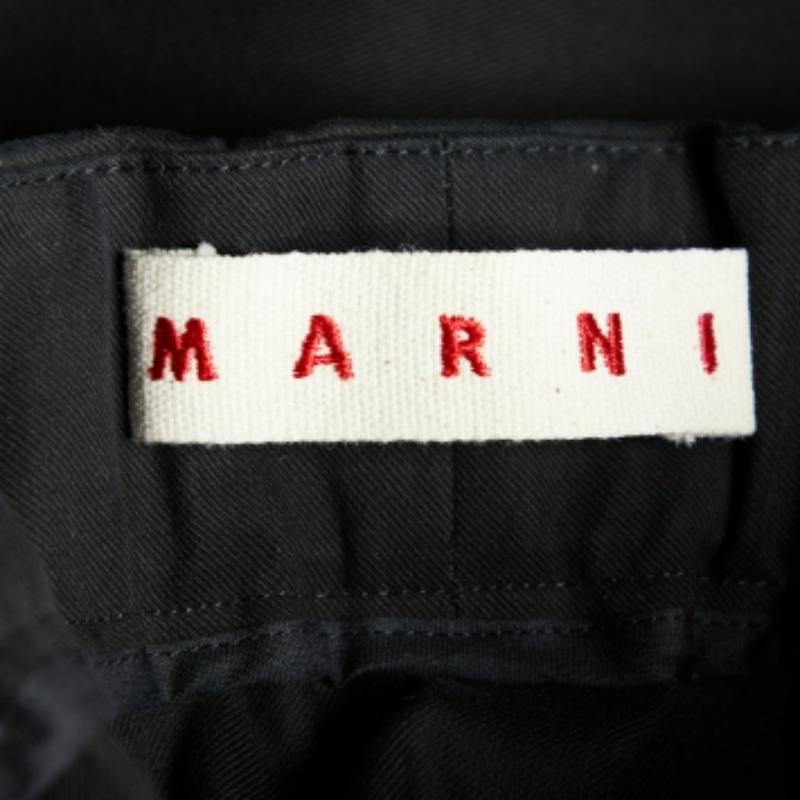 Pantaloni a vita elastica in cotone nero Marni S In condizioni buone in vendita a Dubai, Al Qouz 2