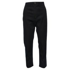 Pantaloni a vita elastica in cotone nero Marni S