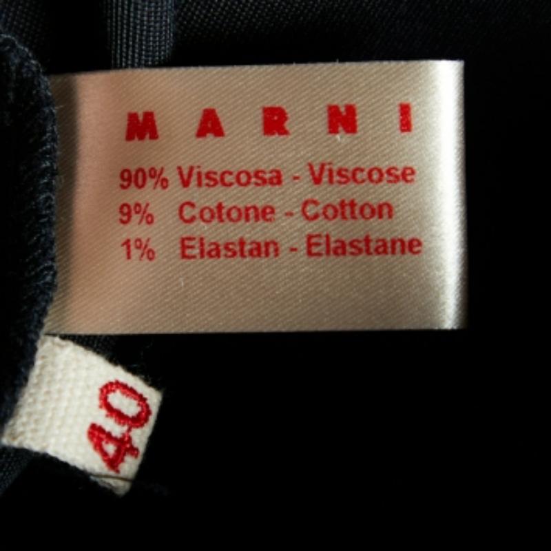 Nero Leggings cropped in maglia nera di Marni S in vendita