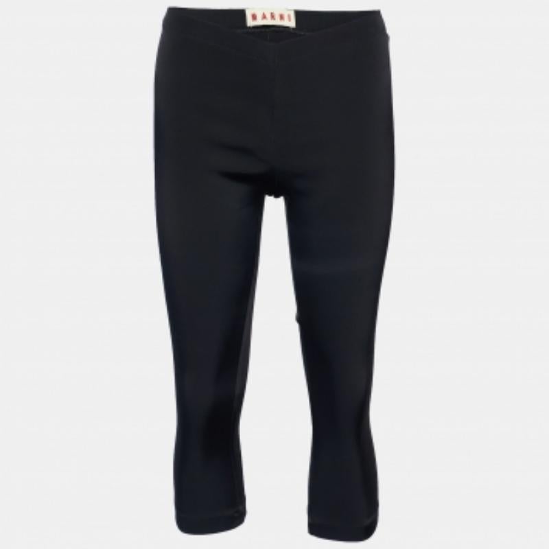 Nero Leggings cropped in maglia nera di Marni S in vendita