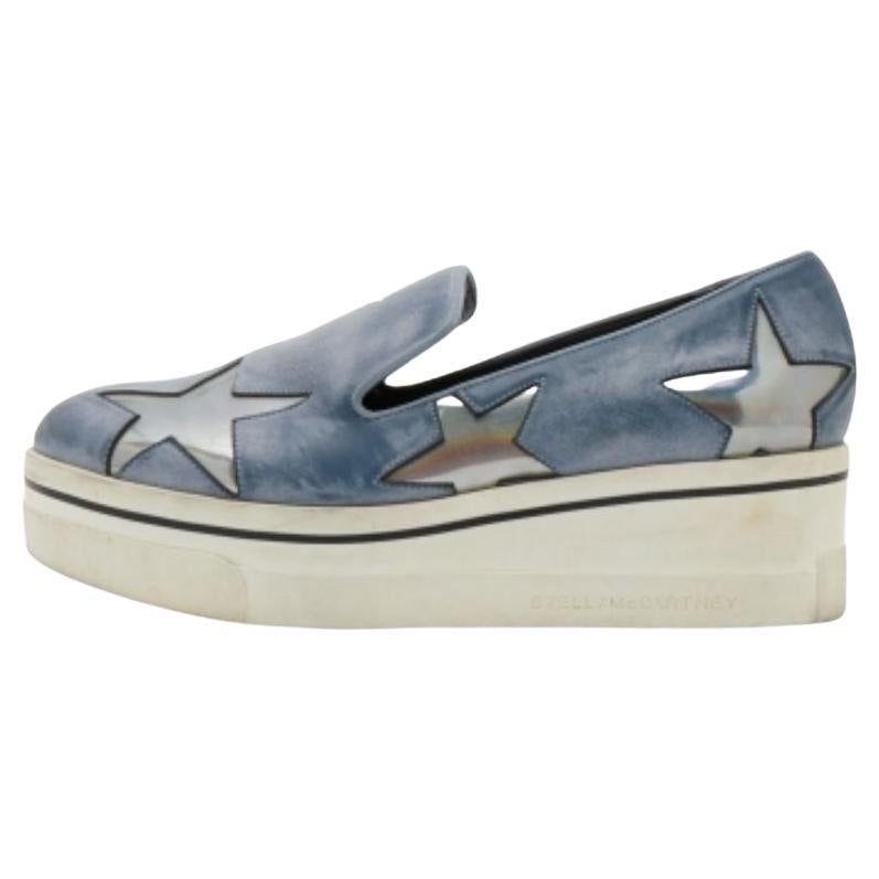 Stella McCartney - Sneakers Binx Star Slip On in finta pelle blu bicolore - misura 37 in vendita