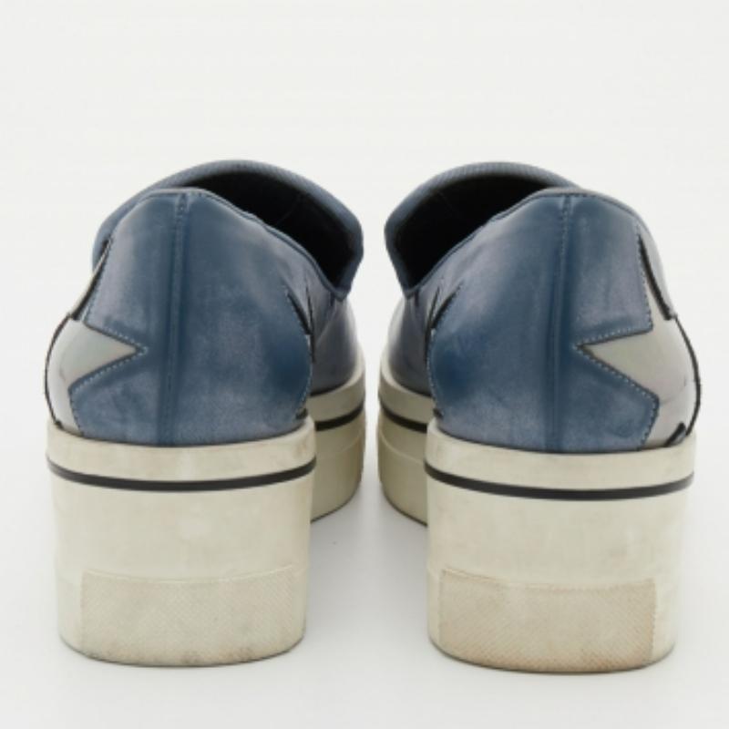 Grigio Stella McCartney - Sneakers Binx Star Slip On in finta pelle blu bicolore - misura 37 in vendita