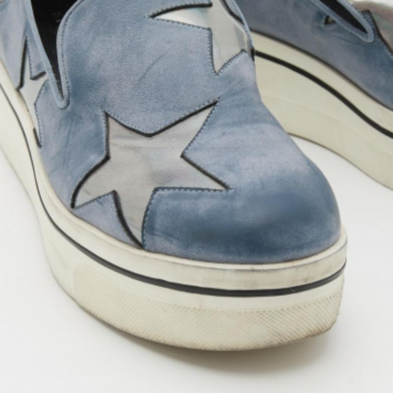 Stella McCartney - Sneakers Binx Star Slip On in finta pelle blu bicolore - misura 37 in vendita 3