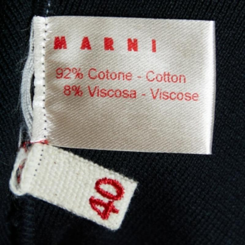 Nero Pantaloni Capri in maglia di cotone nero Marni S in vendita