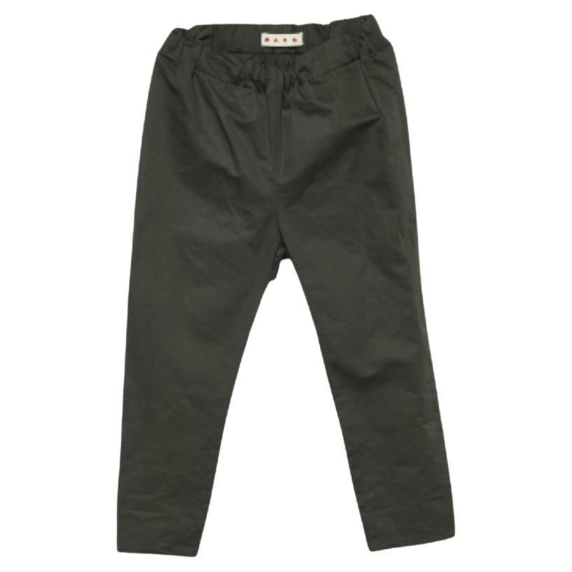 Leggings in cotone verde militare di Marni con vita elasticizzata S in vendita