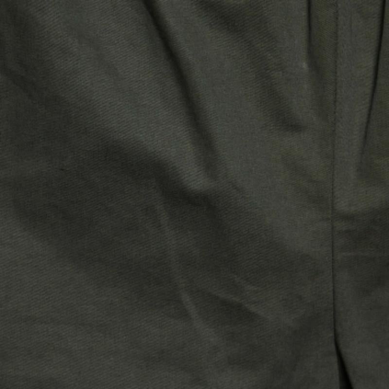 Leggings in cotone verde militare di Marni con vita elasticizzata S in vendita 1