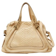 Chloe Borsa media Paraty in pitone beige