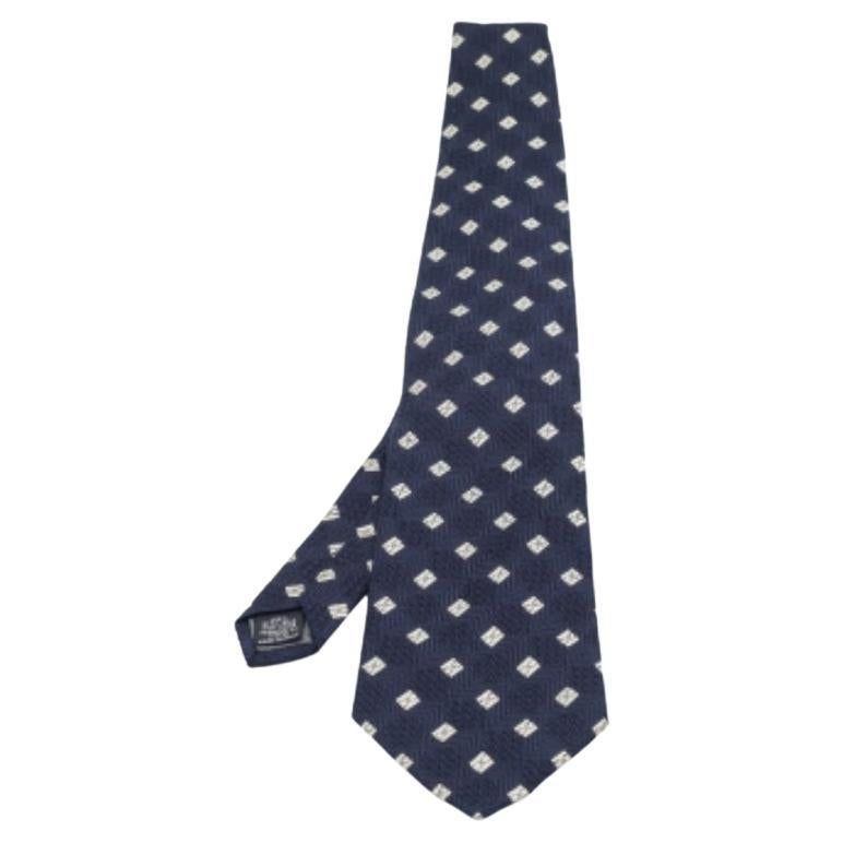 Gianfranco Ferrè Cravatta in seta jacquard blu navy in vendita