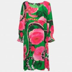 Class by Roberto Cavalli Vestito a maniche lunghe con stampa floreale verde L