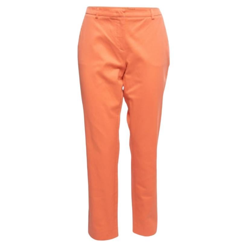 Pantaloni a sigaretta in cotone arancione Max Mara L.L.A. in vendita