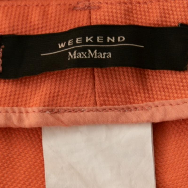 Pantaloni a sigaretta in cotone arancione Max Mara L.L.A. in vendita 1