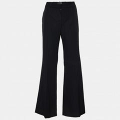 Pantaloni svasati a righe in lana nera Chloe S