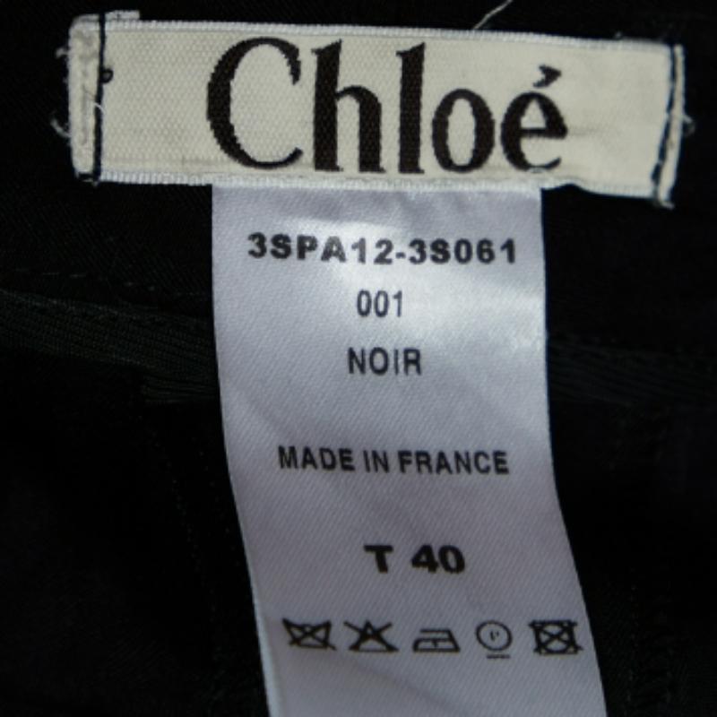 Donna Pantaloni svasati a righe in lana nera Chloe S in vendita