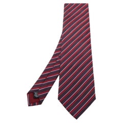 Cravatta in seta a righe diagonali Boss By Hugo Boss Borgogna