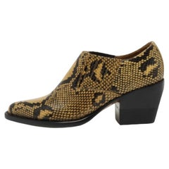 Chloe - Stivaletti Rylee in pelle goffrata di pitone giallo/nero - misura 37