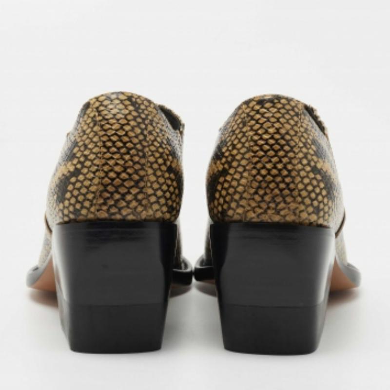 Chloe - Stivaletti Rylee in pelle goffrata di pitone giallo/nero - misura 37 in vendita 3