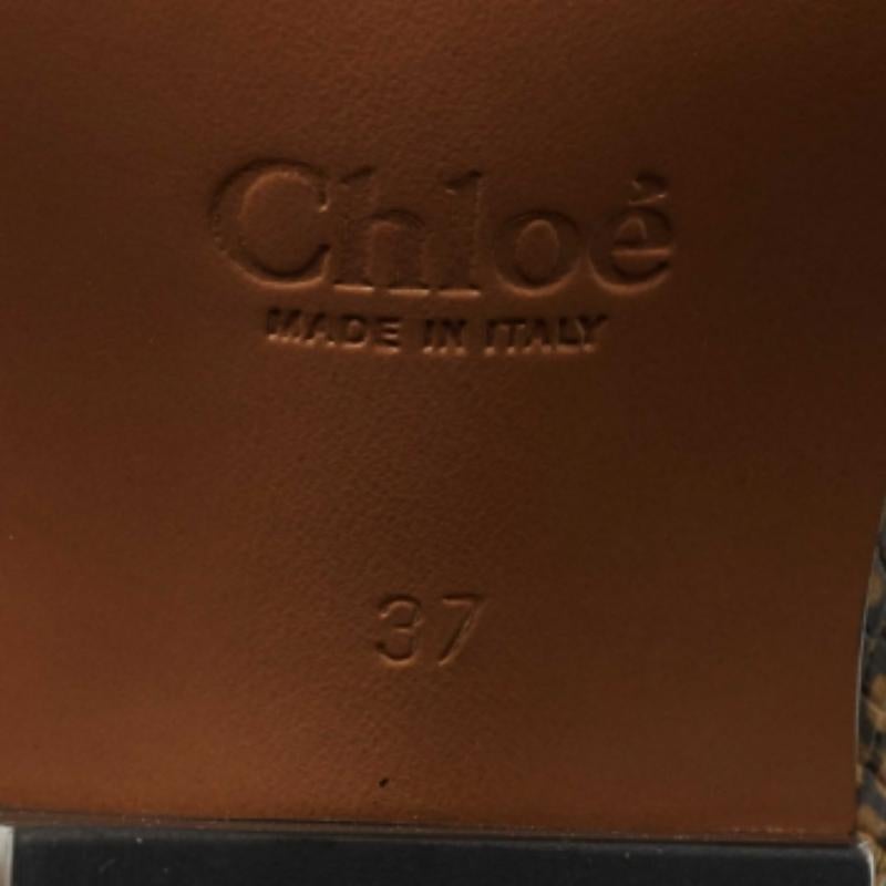 Chloe - Stivaletti Rylee in pelle goffrata di pitone giallo/nero - misura 37 in vendita 2