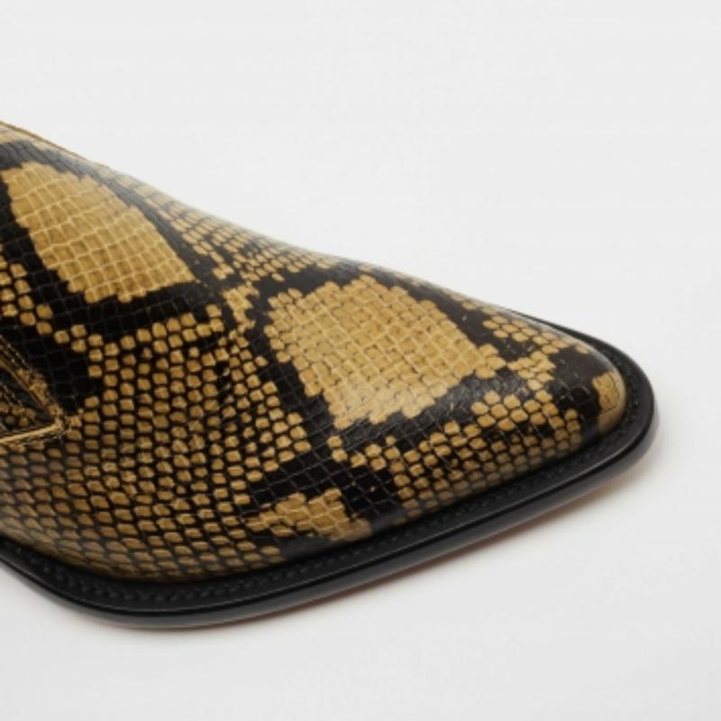 Chloe - Stivaletti Rylee in pelle goffrata di pitone giallo/nero - misura 37 in vendita 1