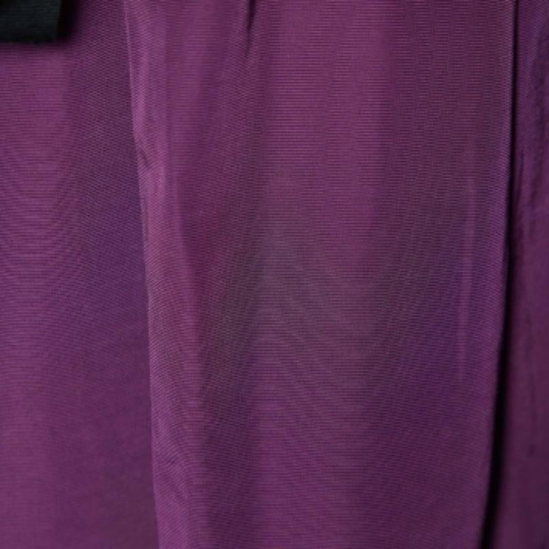 Donna See By Chloe - Minigonna a pieghe in cotone viola con dettaglio a cravatta M. in vendita