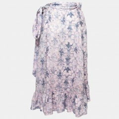 Isabel Marant Etoile - Gonna a portafoglio in lino stampato rosa L