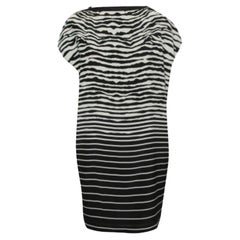 McQ Alexander McQueen - Vestito midi a righe nere con dettaglio zip M.