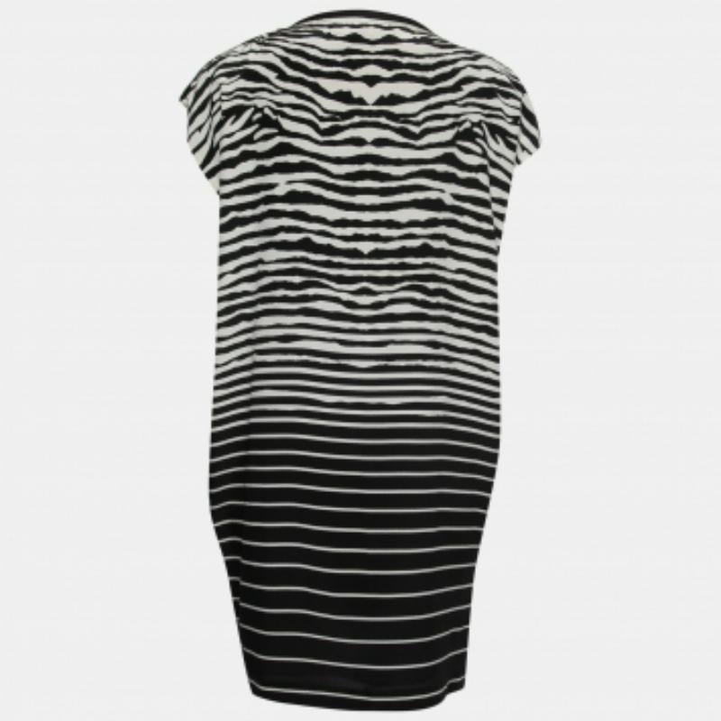 Donna McQ Alexander McQueen - Vestito midi a righe nere con dettaglio zip M. in vendita