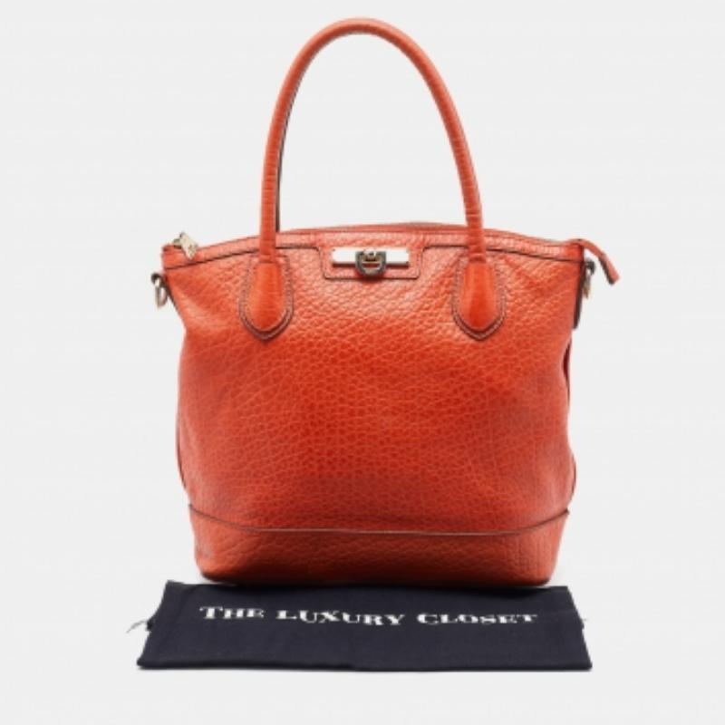 Arancia DKNY Tote Top Zip in pelle arancione in vendita