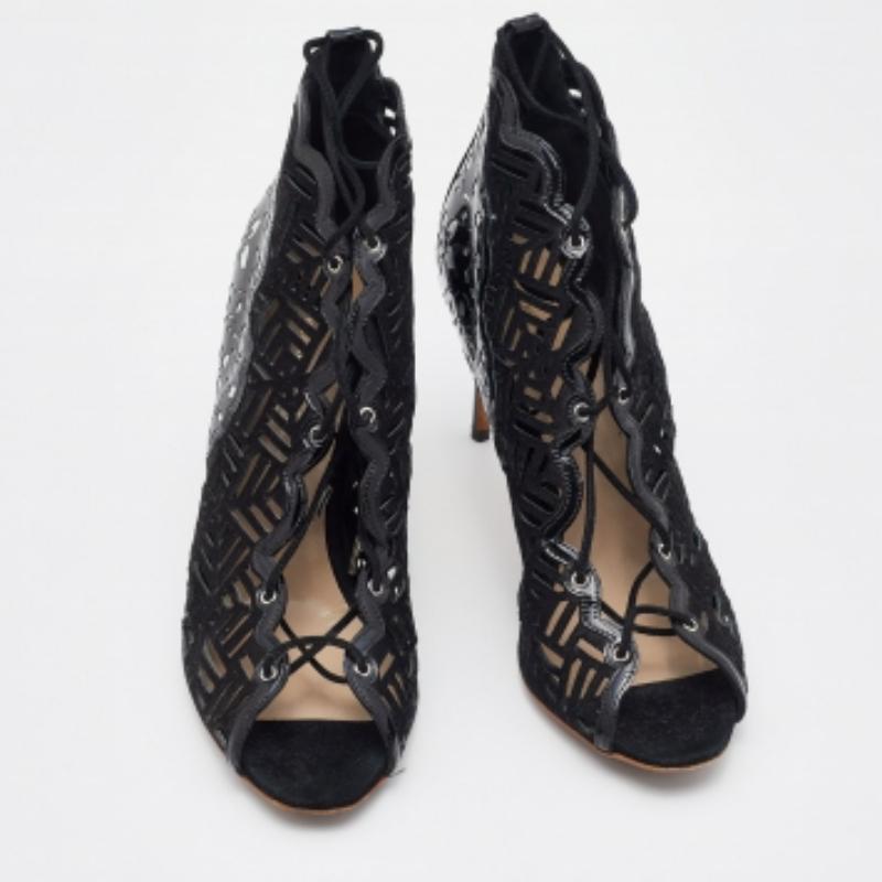 De las mujeres Nicholas Kirkwood Botines con cordones de ante láser plateado y charol Talla 40.5 en venta